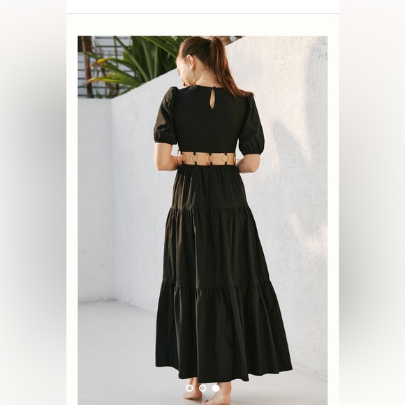 Anthropologie Charlie Holiday Black Andrea Maxi Dress Medium - Picture 2 of 12